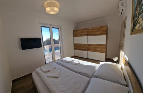 bedroom ground floor pool view